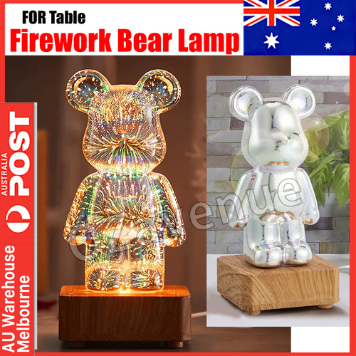 3D Firework Bear Light Luminous Bear Atmosphere Table Lamp Artwork Decorations