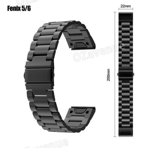 Metal Quick Fit Watch Band Strap For Garmin Fenix 5 6 5s 5x 6x Black Melbourne